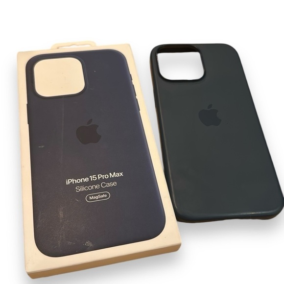 APPLE iphone 15 promax phone case official silicone case storm blue w box - Picture 1 of 14